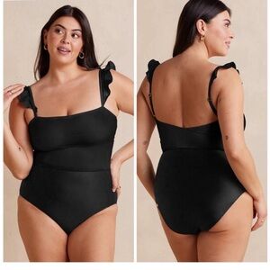• Summersalt • Women’s Oasis Wide Strap One Piece Swimsuit  Black 18